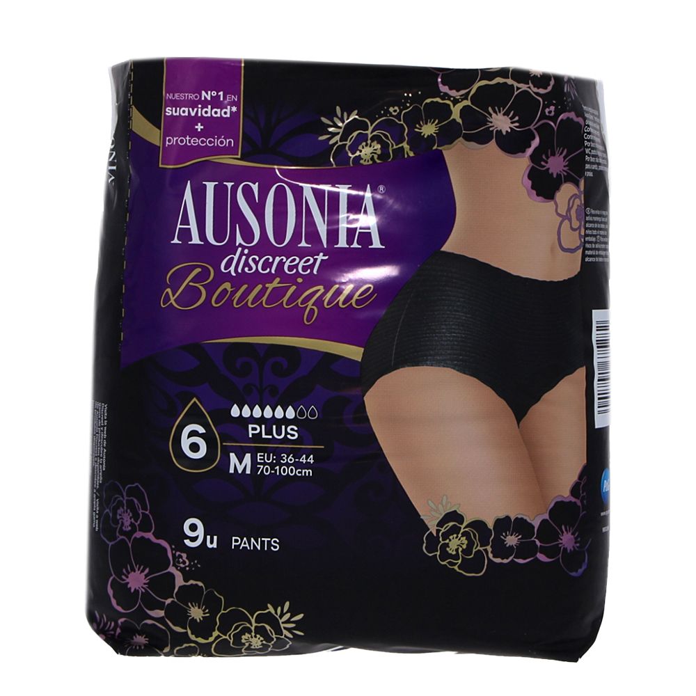  - Ausonia Discreet Incontinence Pants Medium Black 9 pc (1)