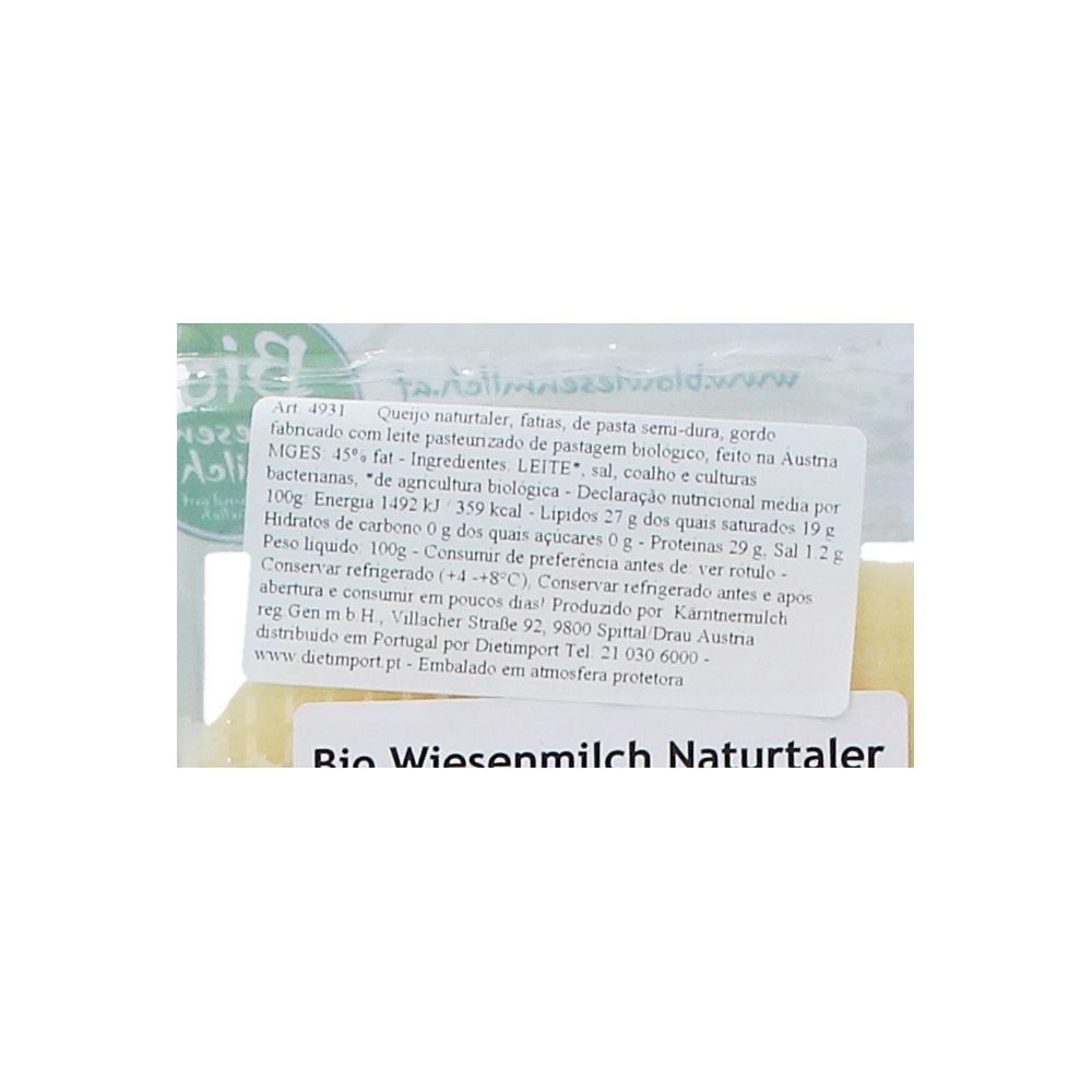  - Sliced Natural Wiesenmilch Organic Cheese 100g (2)