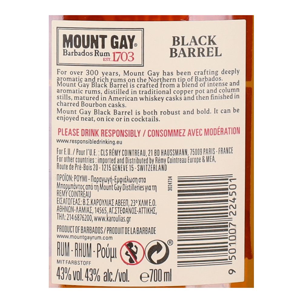  - Mount Gay Black Barrel Rum 70cl (2)