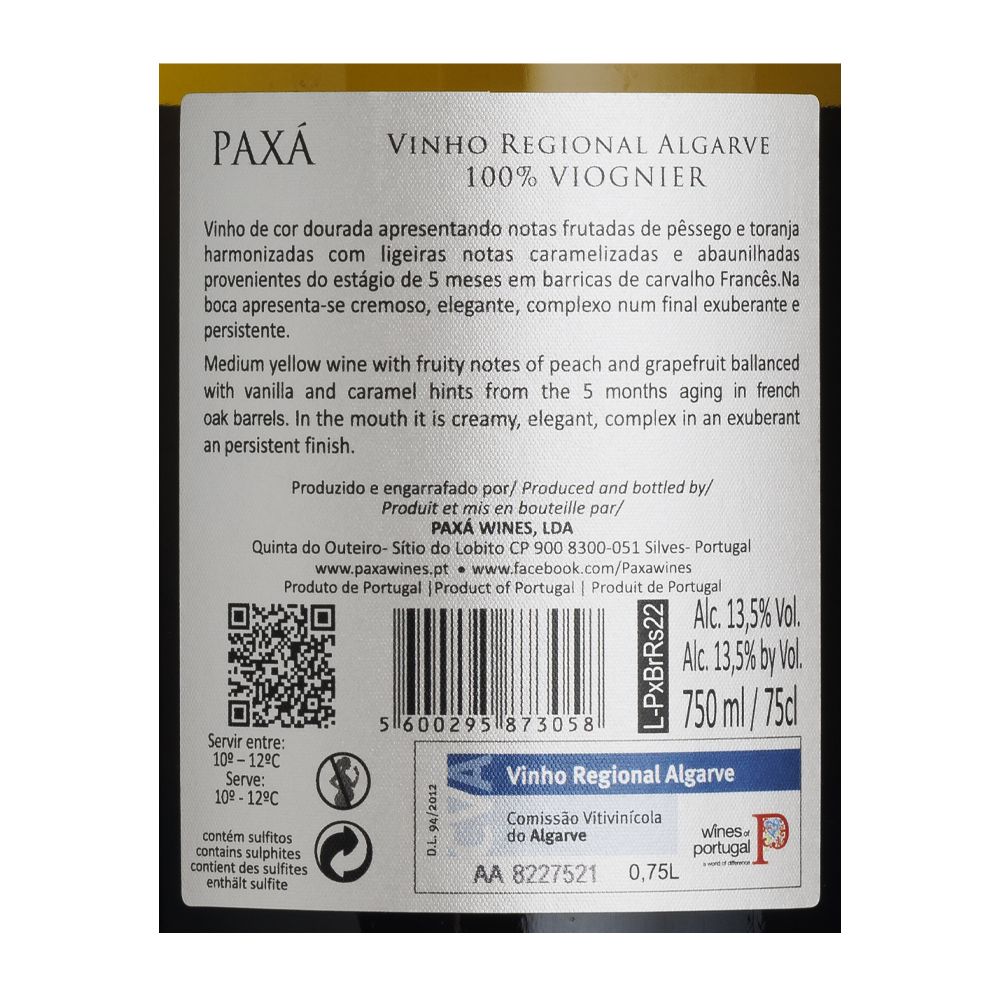  - Vinho Branco Paxá Viognier 75cl (2)