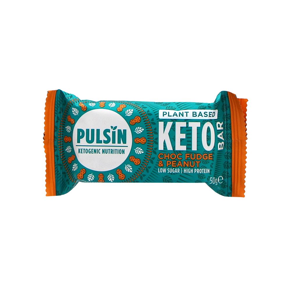  - Pulsin Vegan Keto Chocolate Fudge&Peanut Bar 50g (1)