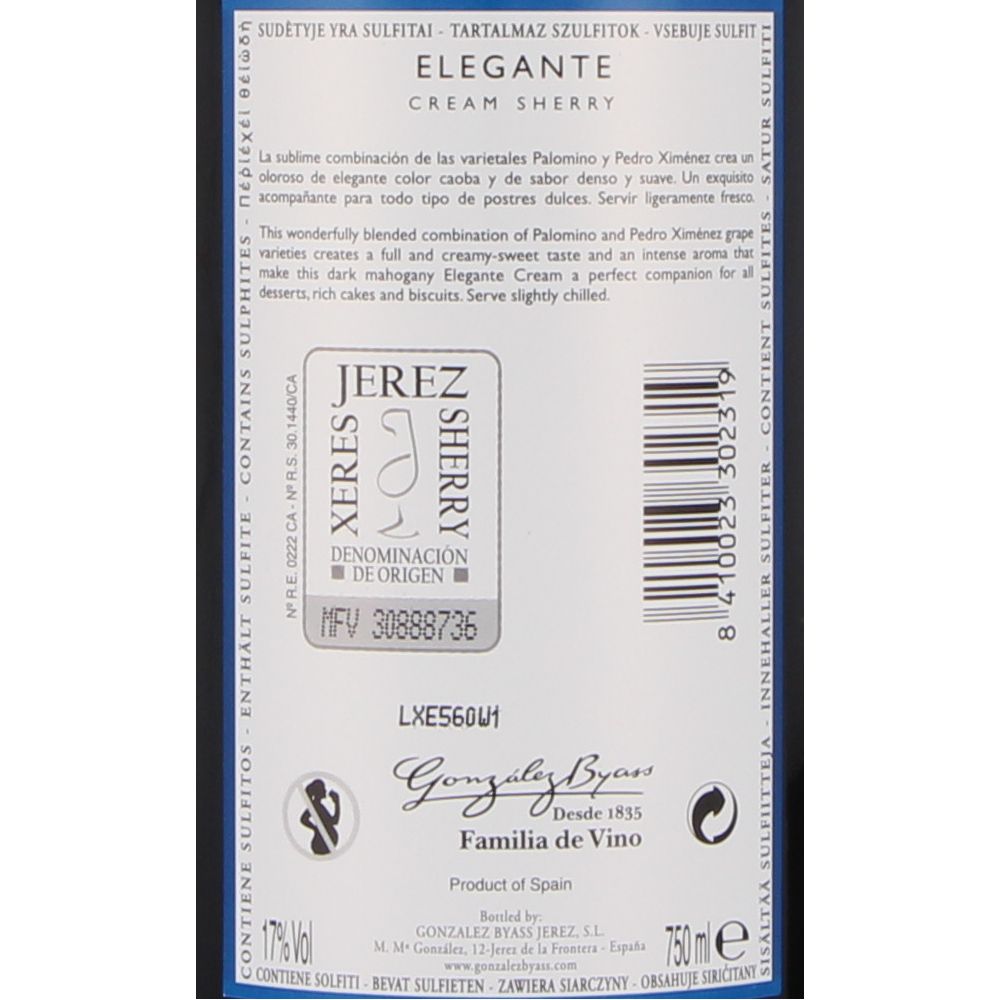  - Jerez Cream Elegante 75cl (2)