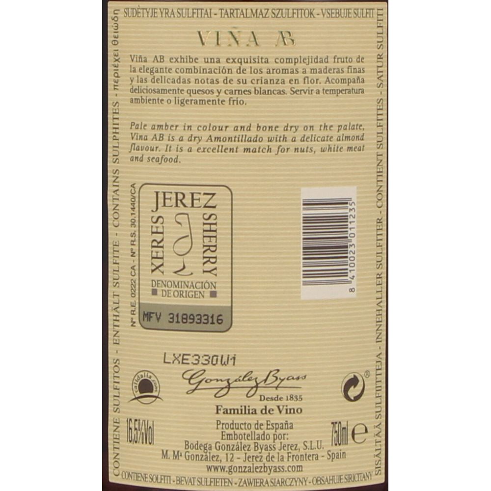  - Vina Ab Amontillado Dry Sherry 75cl (2)