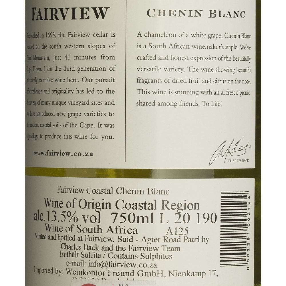  - Vinho Branco Fairview Chenin Blanc 75cl (2)