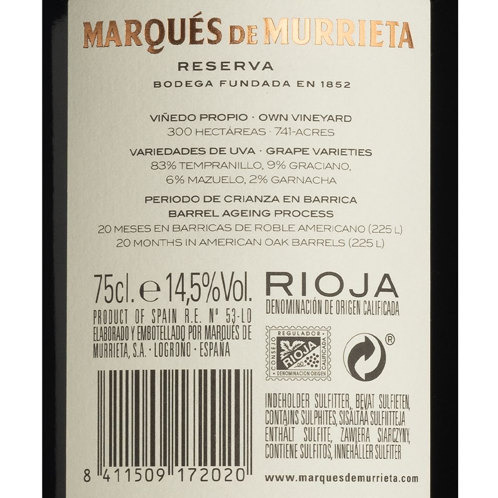  - Marques Murrieta Reserve Red Wine 75cl (2)
