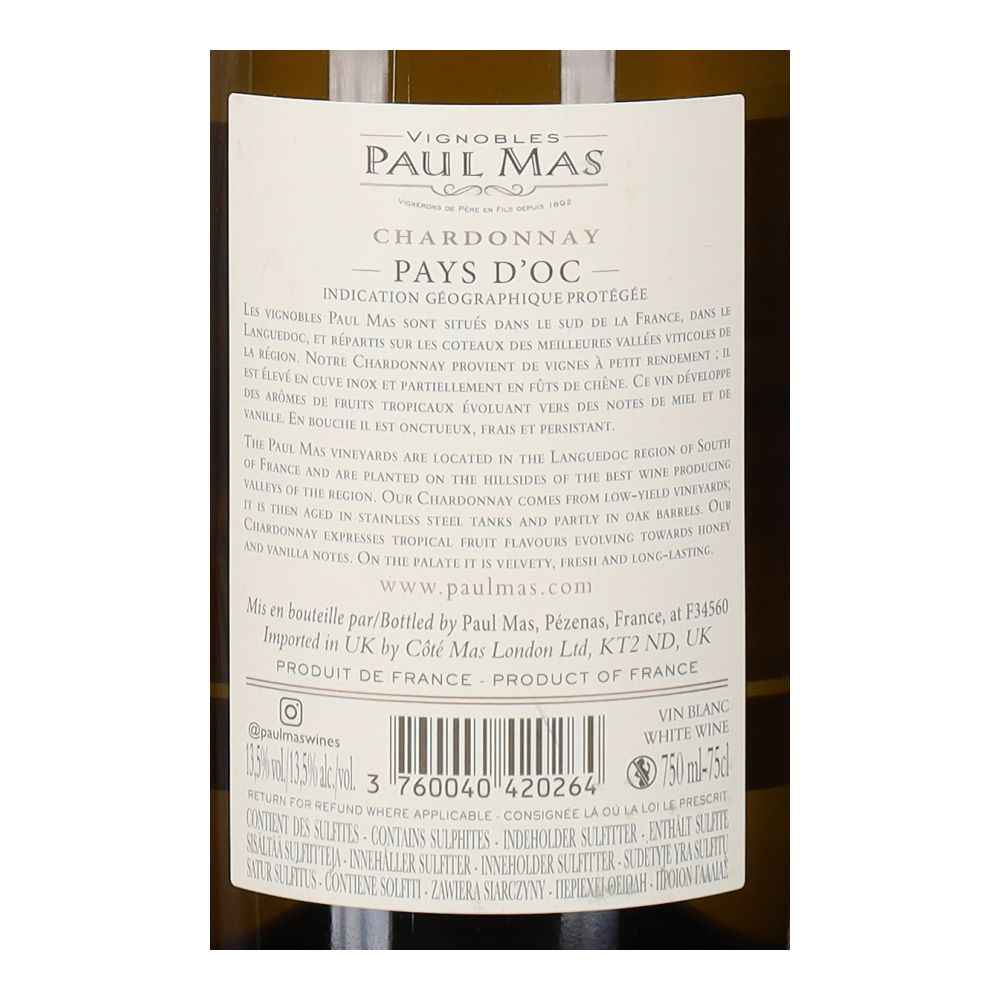 - Vinho Branco Paul Mas Claude Val Chardonnay 75cl (2)