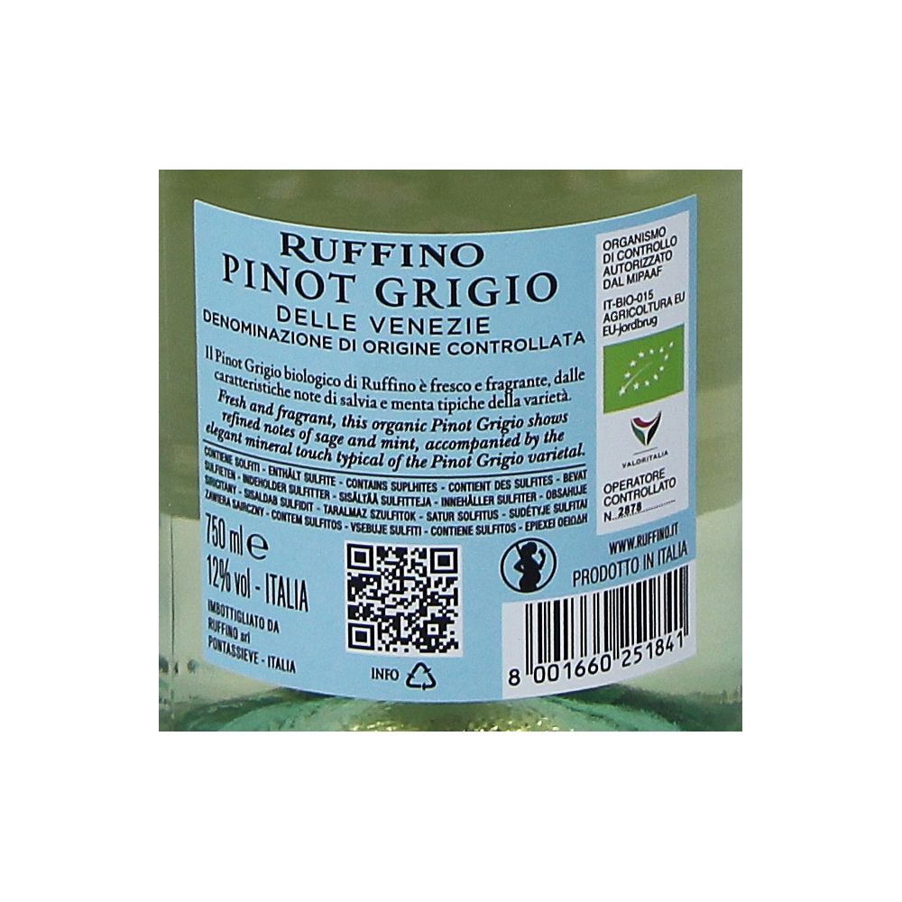  - Vinho Branco Ruffino Pinot Grigio DOC Biológico 75cl (2)