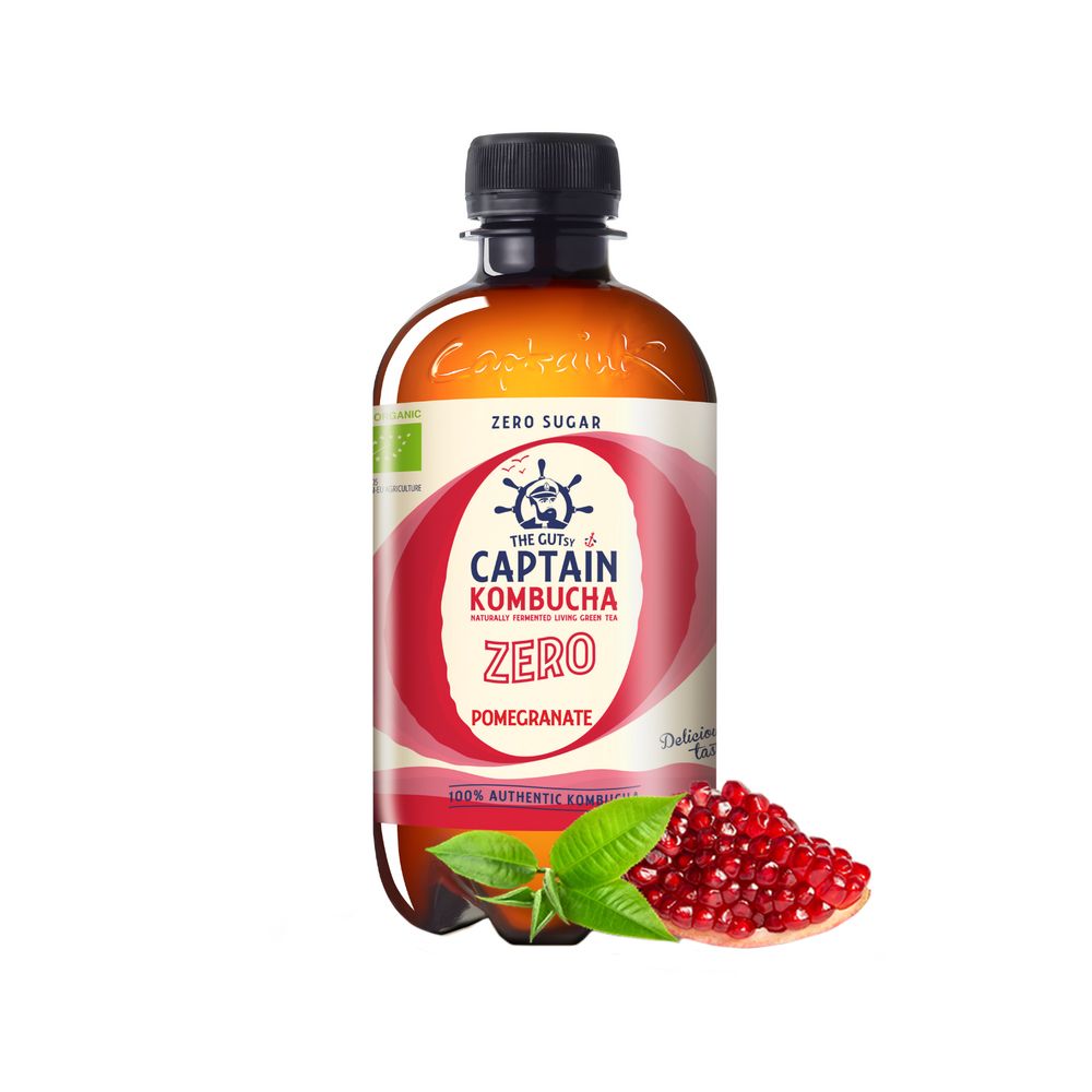  - Drink Captain Kombucha Tea Pomegranate Zero Organic 400ml (1)