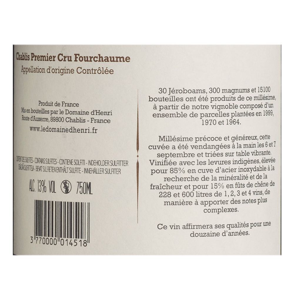  - Vinho Branco D`Henri Chablis Premier Cru Fourchaume 75cl (2)