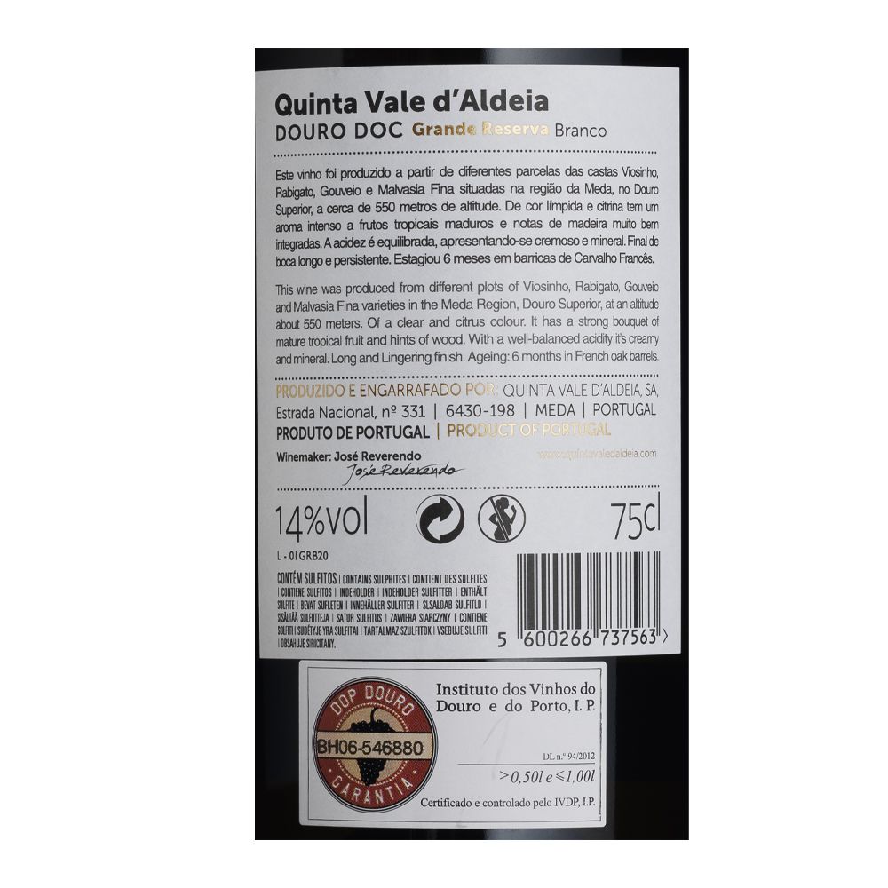  - Vinho Branco Quinta do Vale d`Aldeia Grande Reserva 75cl (2)