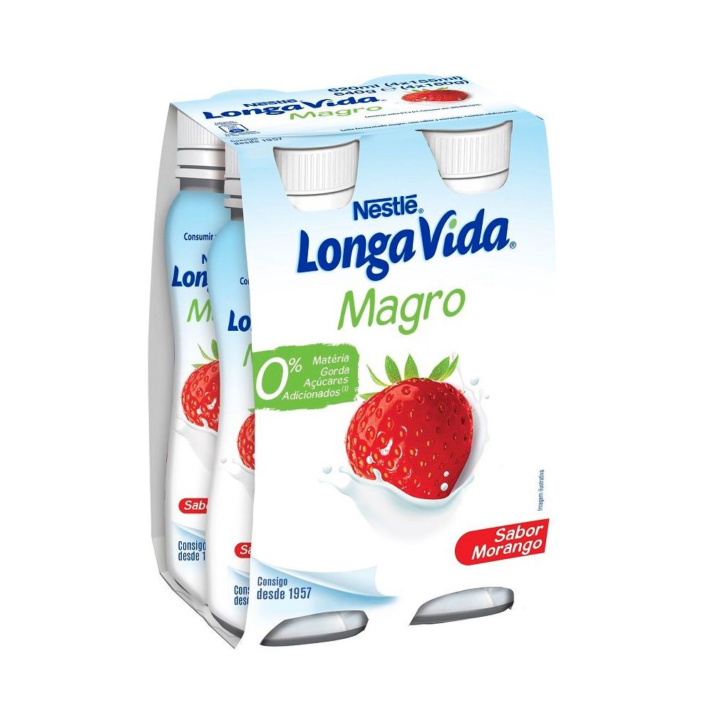  - Long Life Liquid Yogurt 0% Strawberry 4x160g (1)