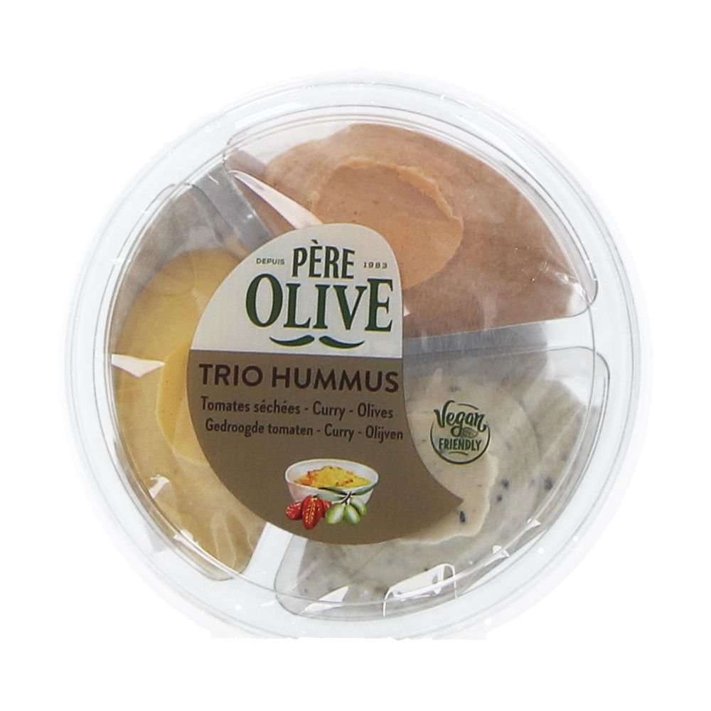  - Humous Pere Olive Tomato, Curry & Olive 210g (1)