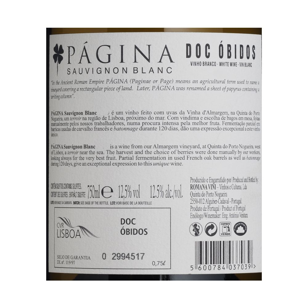  - Vinho Branco Página Sauvignon Blanc 75cl (2)