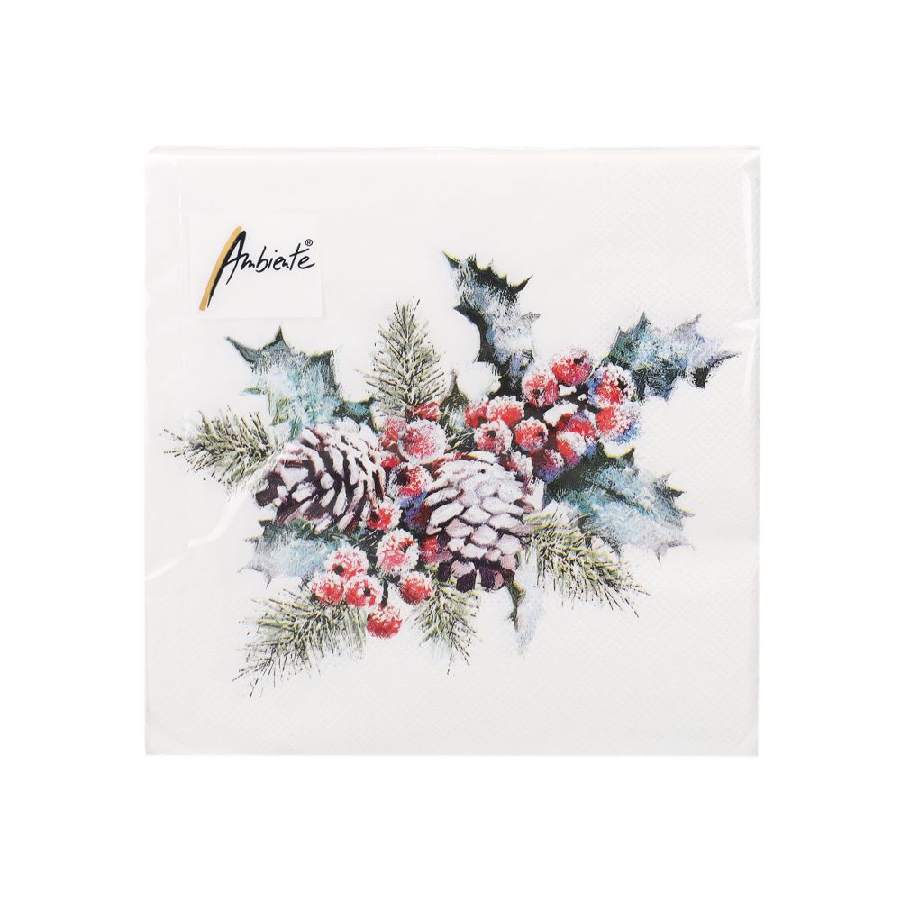  - Guardanapos Ambiente Holly Berries 33x33cm (1)