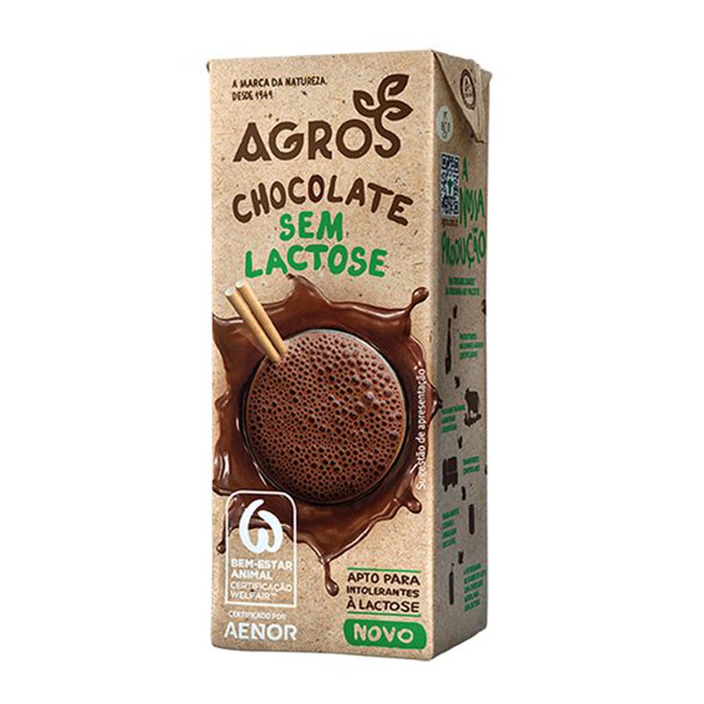 - Agros milk with semi-skimmed chocolate without lactose 200ml (1)