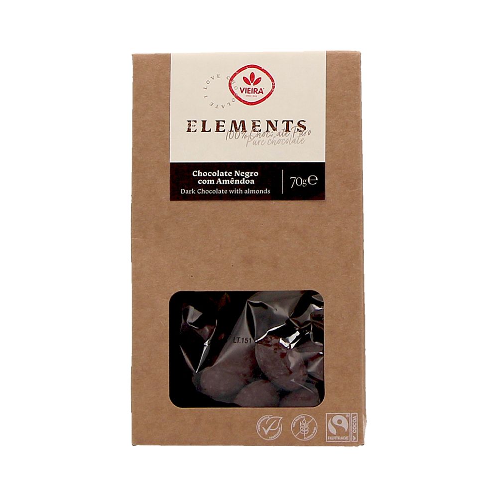  - Vieira Almond Dark Chocolate Elements 70g