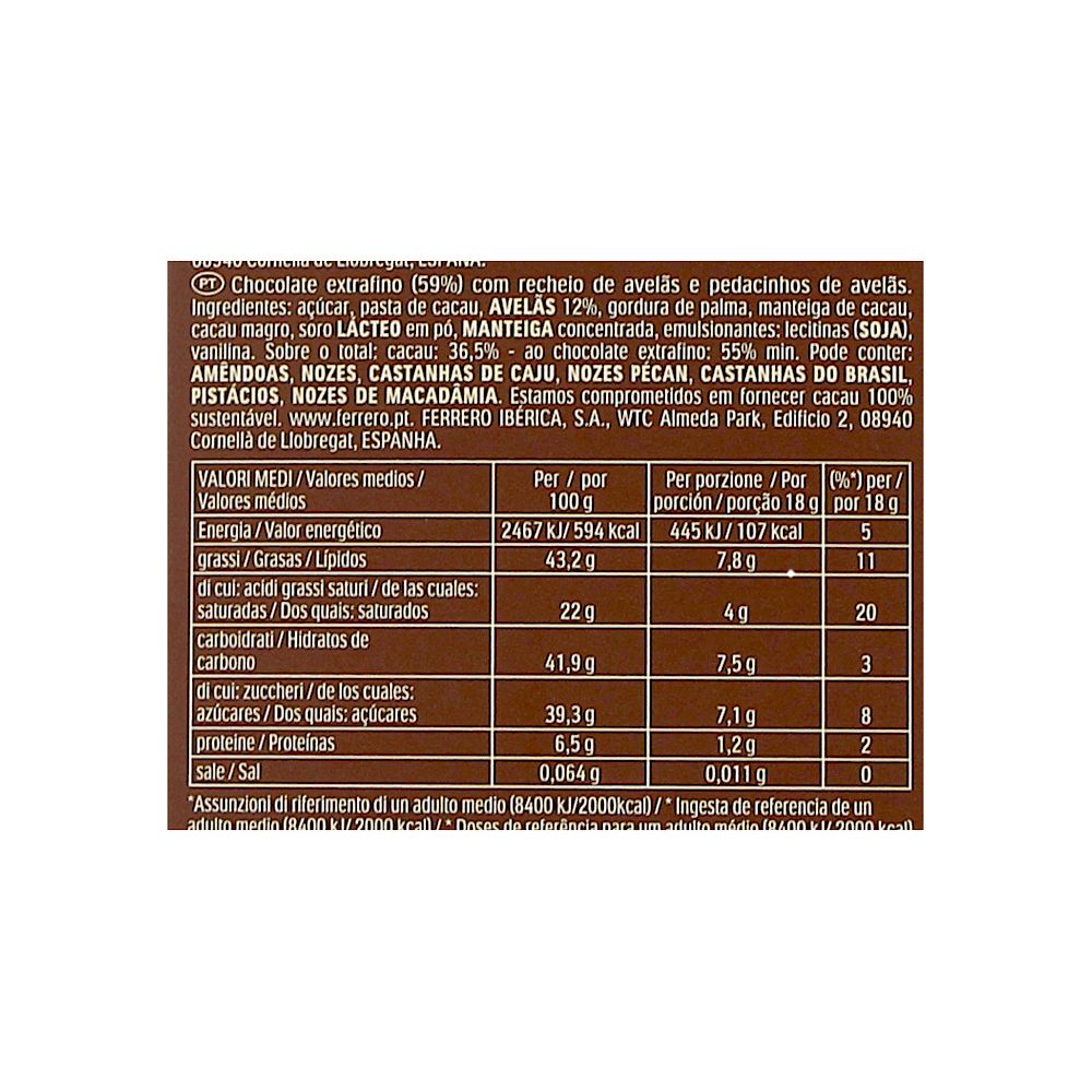  - Chocolate Ferrero Rocher Negro 55% Avelã Tablete 90g (2)