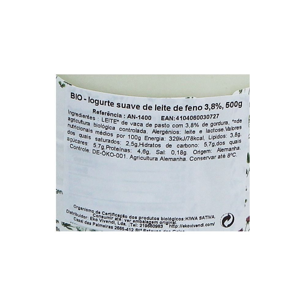  - Bio-Heumilch B L Hay 3.8% Organic Yogurt 500g (3)