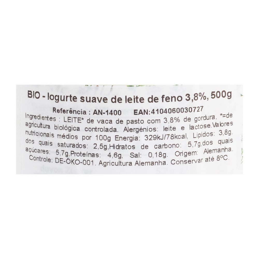  - Bio-Heumilch B L Hay 3.8% Organic Yogurt 500g (2)
