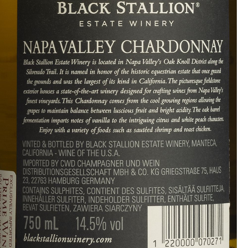  - Vinho Branco Black Stallion Chardonnay 75cl (2)
