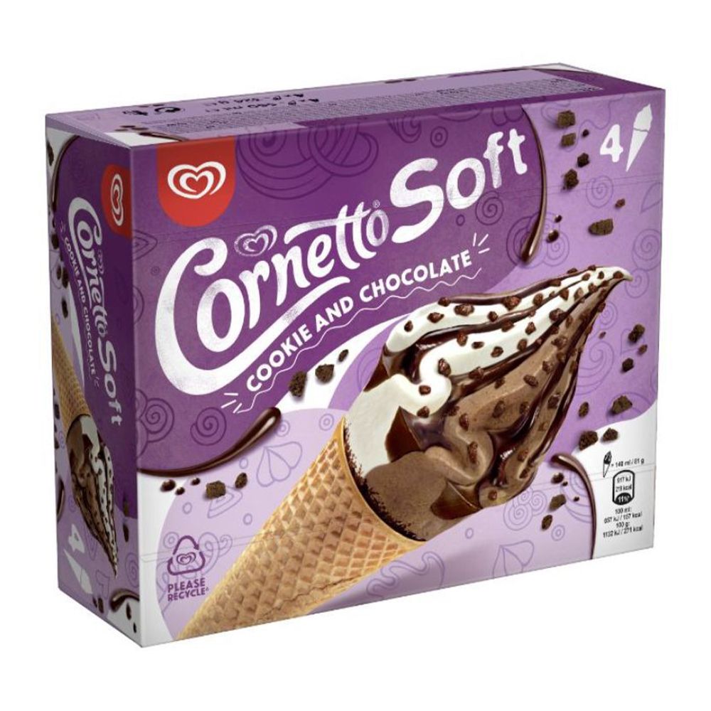  - Gelado Cornetto Soft Cookie Chocolate 4un=560ml (1)