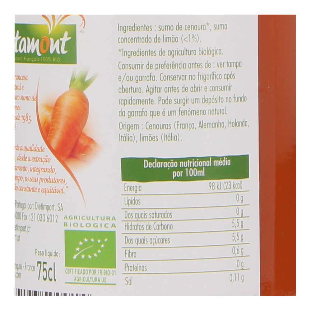  - Vitamont Organic Carrot Juice 75cl (2)