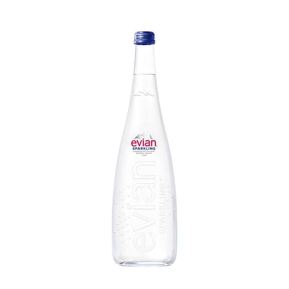  - Evian Sparkling Water Glass Bottle 75cl (1)