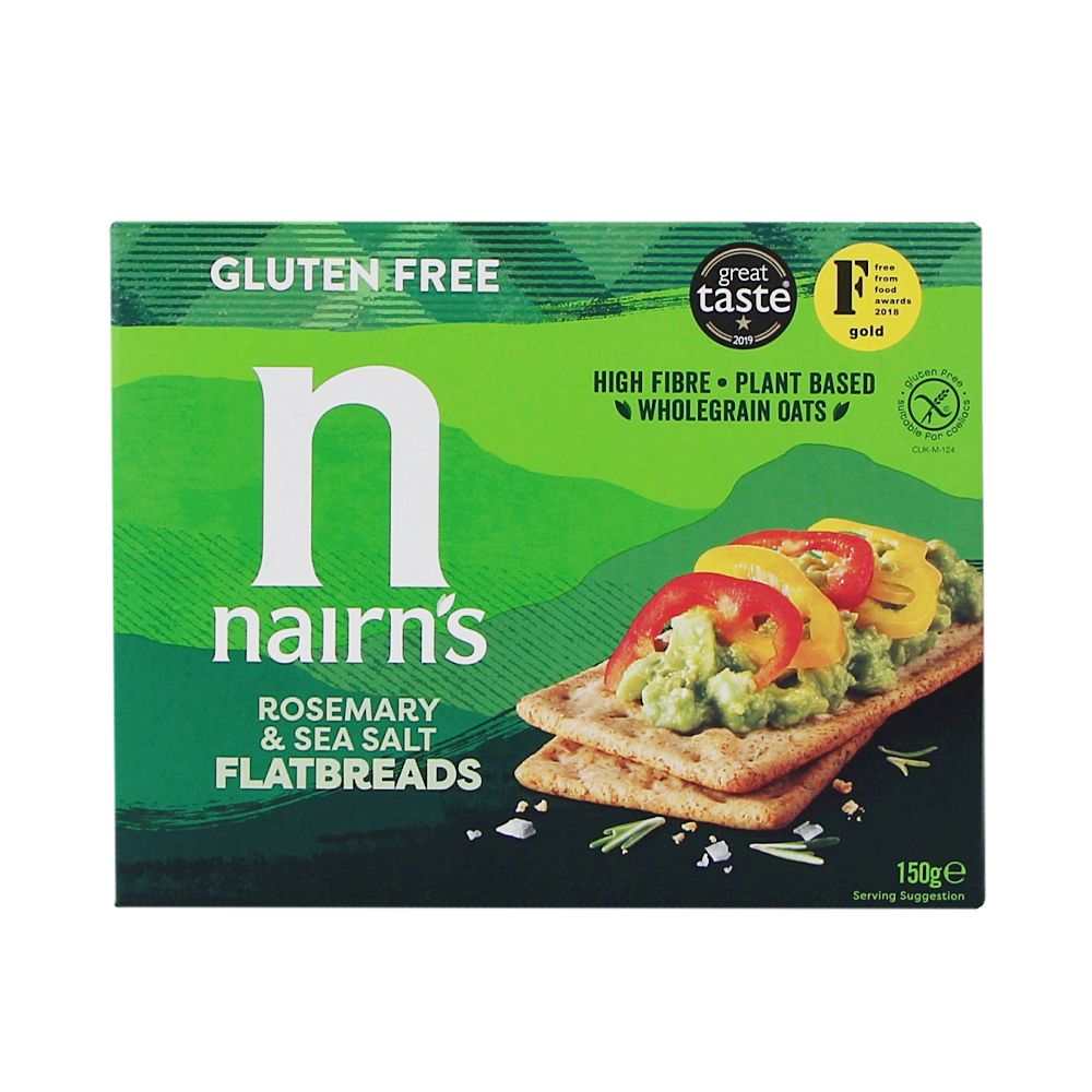  - Nairns Crackers Flatbread Rosemary & Sea Salt Gluten Free 150g (1)