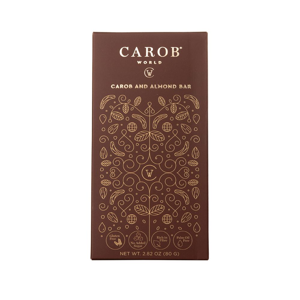  - Carob World Carob Tablet with Almond 80g (1)