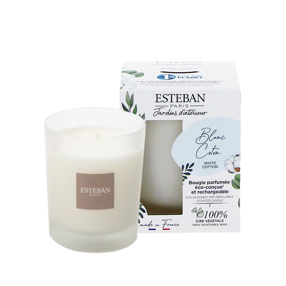  - Esteban White Cotton Perfume Candle 180g (1)