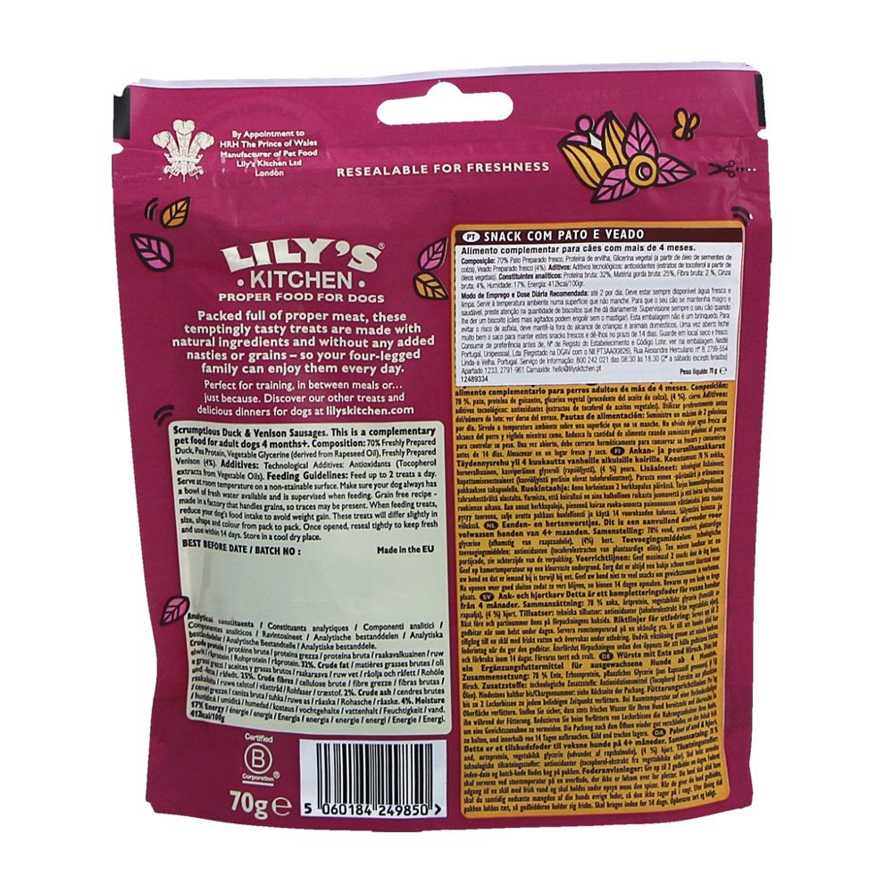  - Lily`s Dog Snack Duck & Deer 70g (2)