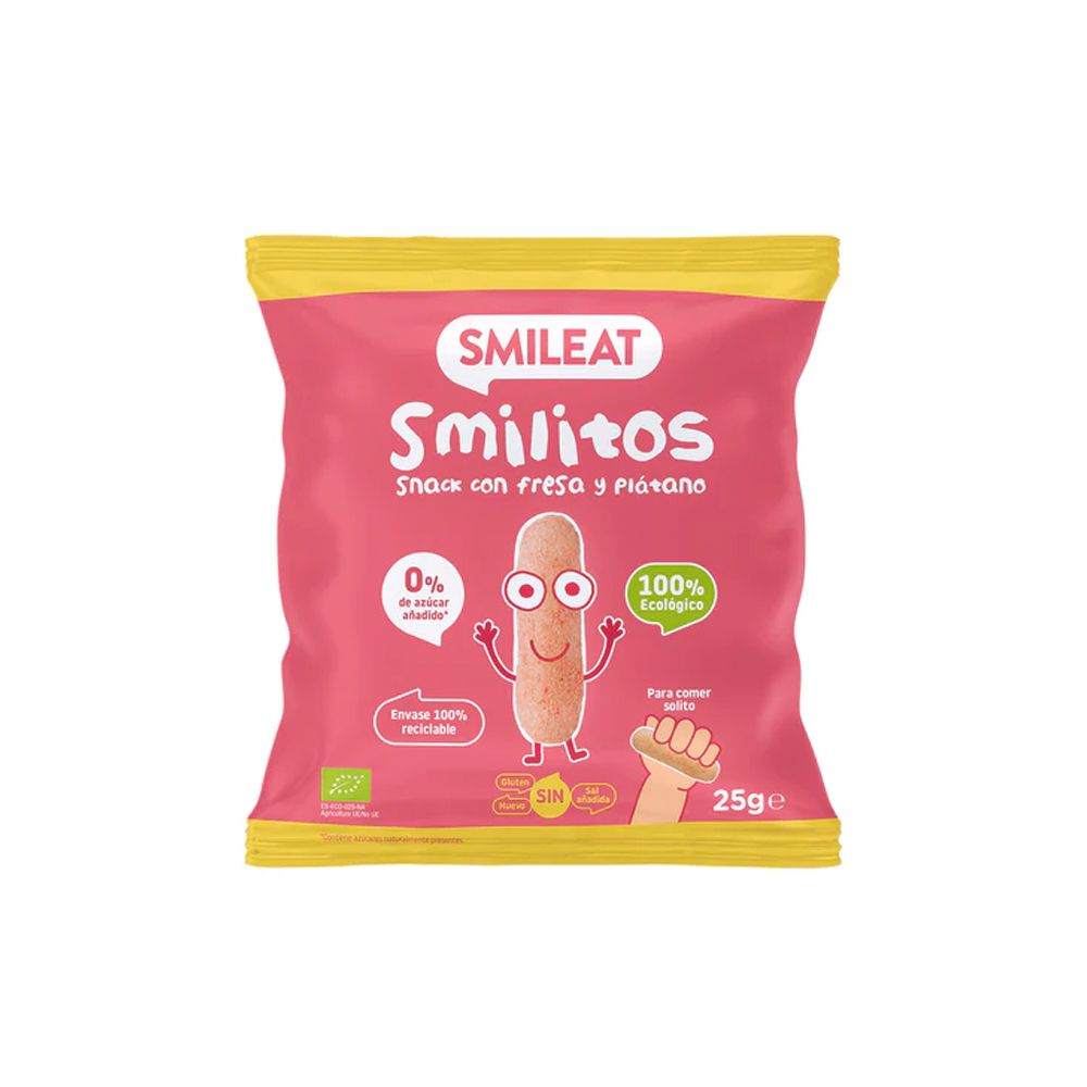  - Snack Smilitos Smileat Morango&Banana Bio 25g (1)