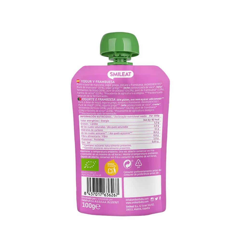  - Smileat Organic Raspberry Yogurt 100g (3)