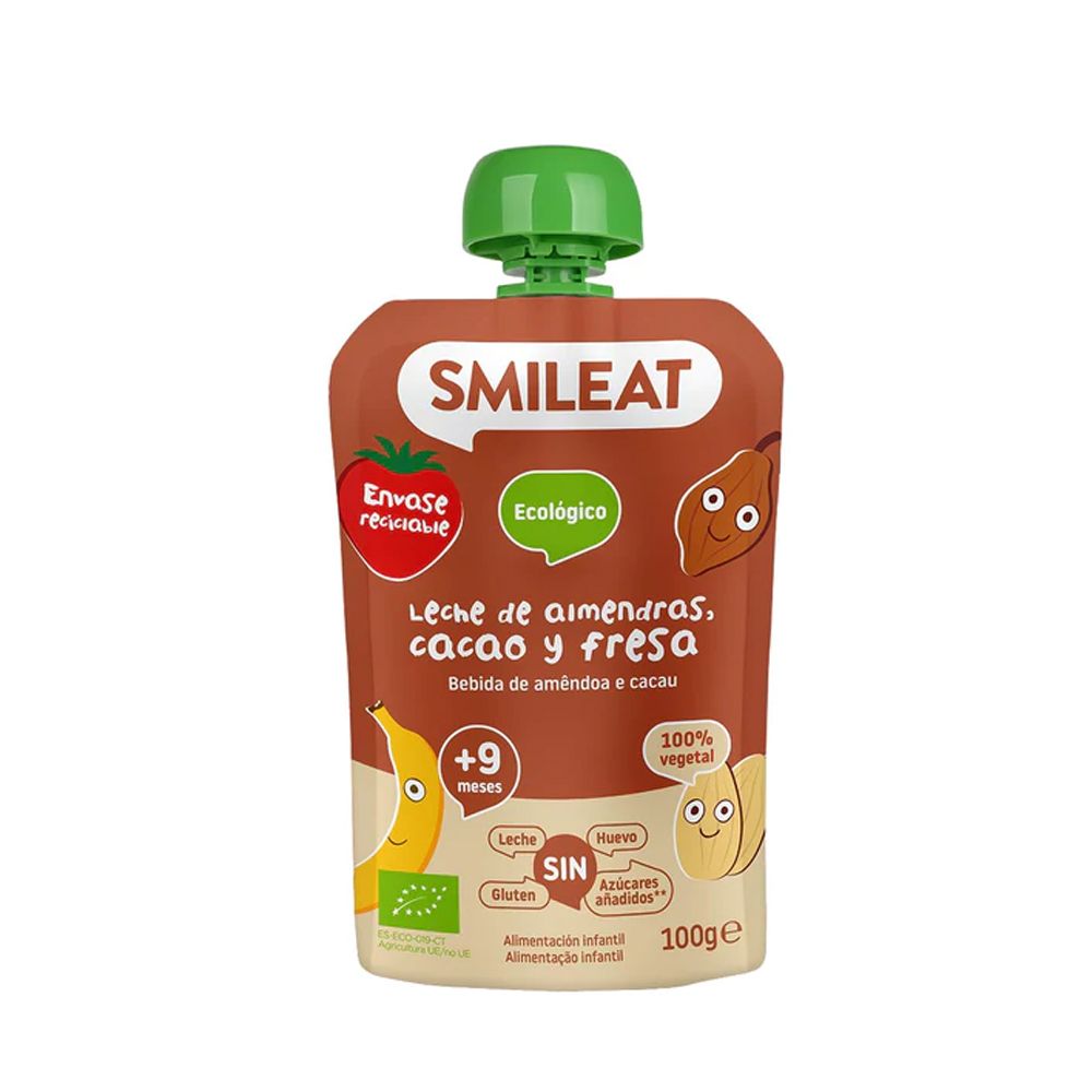  - Smileat Organic Almond Milk Cocoa & Strawberry Puree 100g (1)