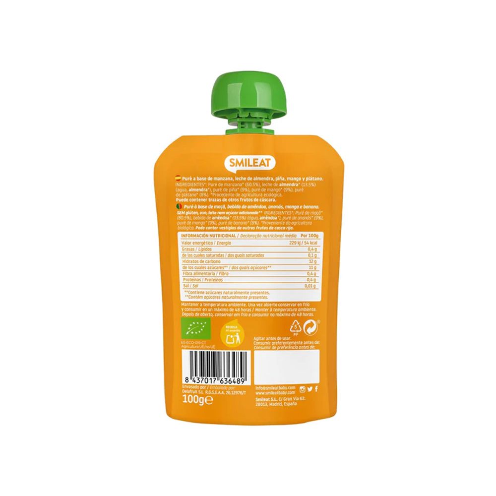  - Smileat Organic Almond Milk Pinapple & Mango Puree 100g (2)