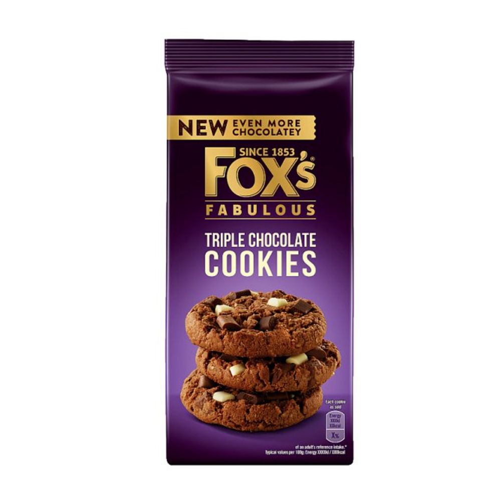  - Bolachas Cookies Triplo Chocolate Fox`s 180g (1)