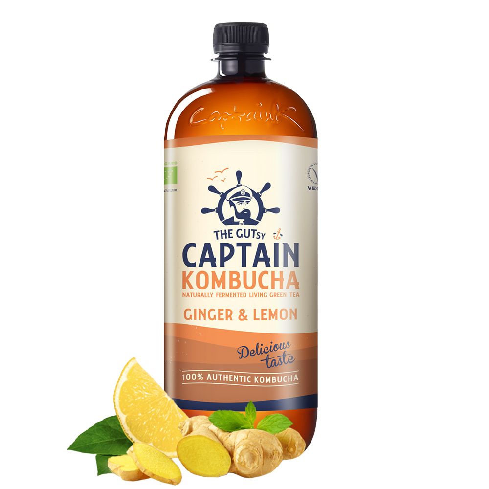  - Captain Kombucha Organic Ginger Lemon Tea 1L (1)