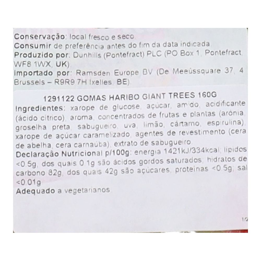  - Gomas Haribo Árvores Gigantes 160g (2)