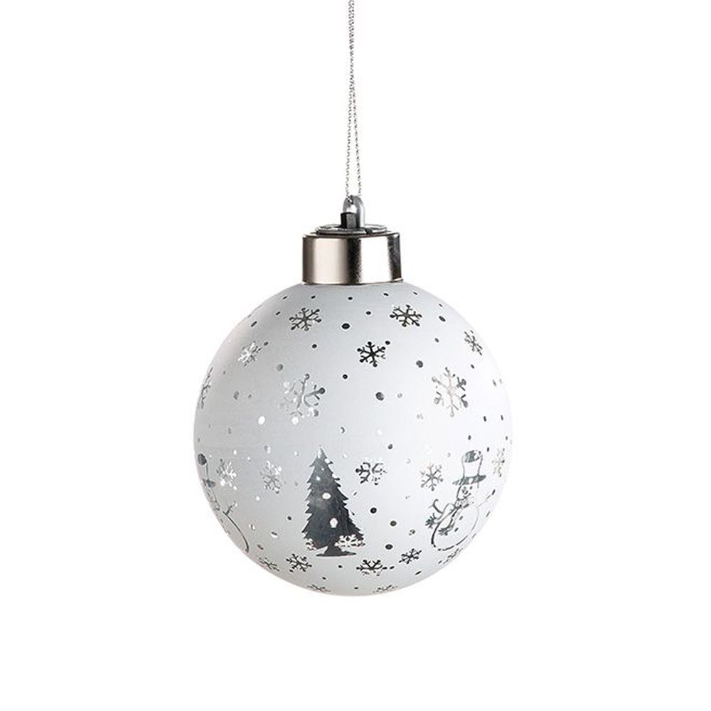  - Christmas Tree White Ball With Stars (1)