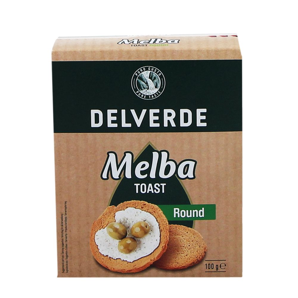  - Delverde Round Melba Toasts 100g (1)