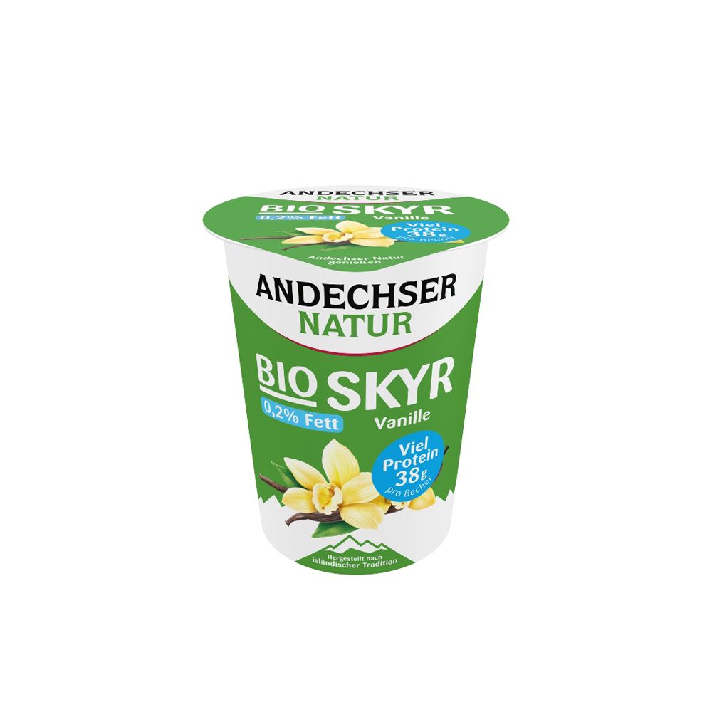  - Iogurte Andechser Tipo Skyr Magro Baunilha Bio 400g (1)