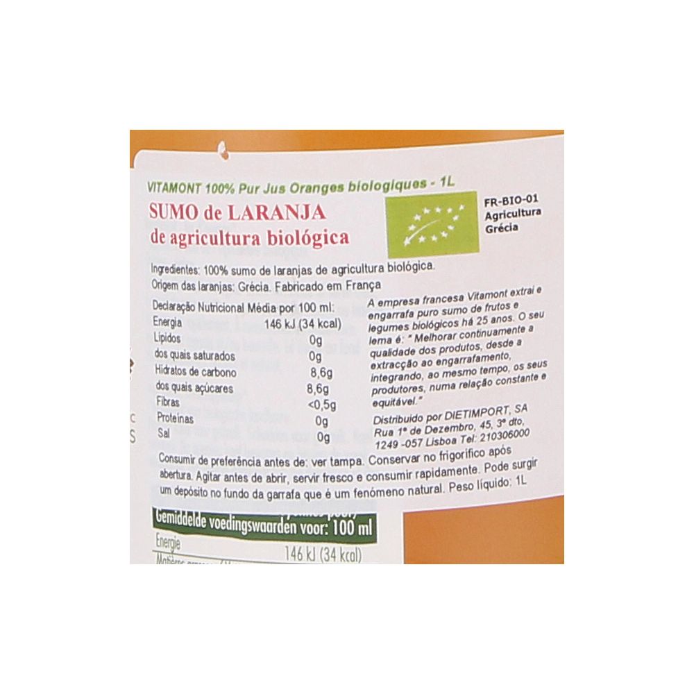  - Vitamont Organic Orange Juice 75cl (2)