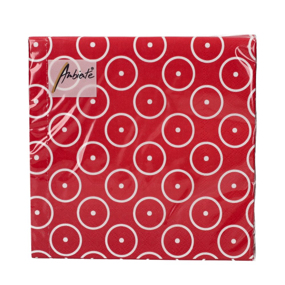  - Ambiente Red Circles Napkins 33x33cm (1)