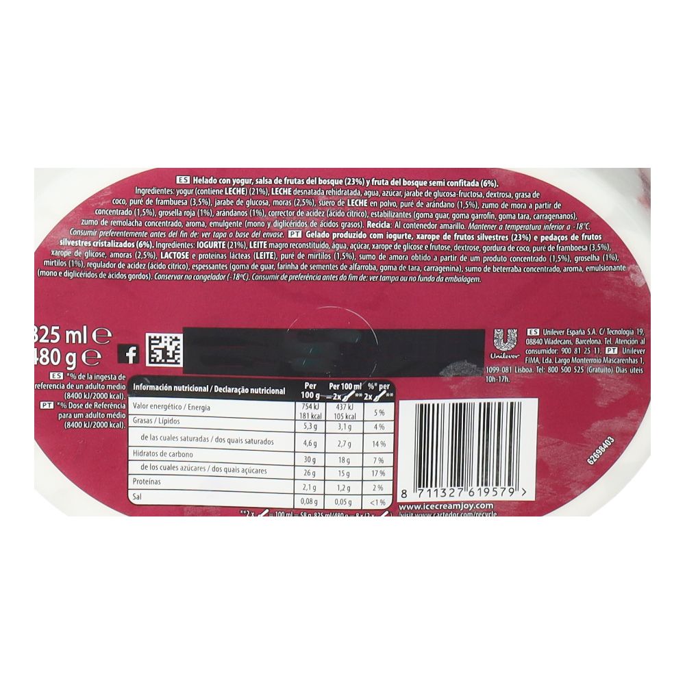  - Gelado Carte D`Or Iogurte Frutos Silvestres 850ml (2)