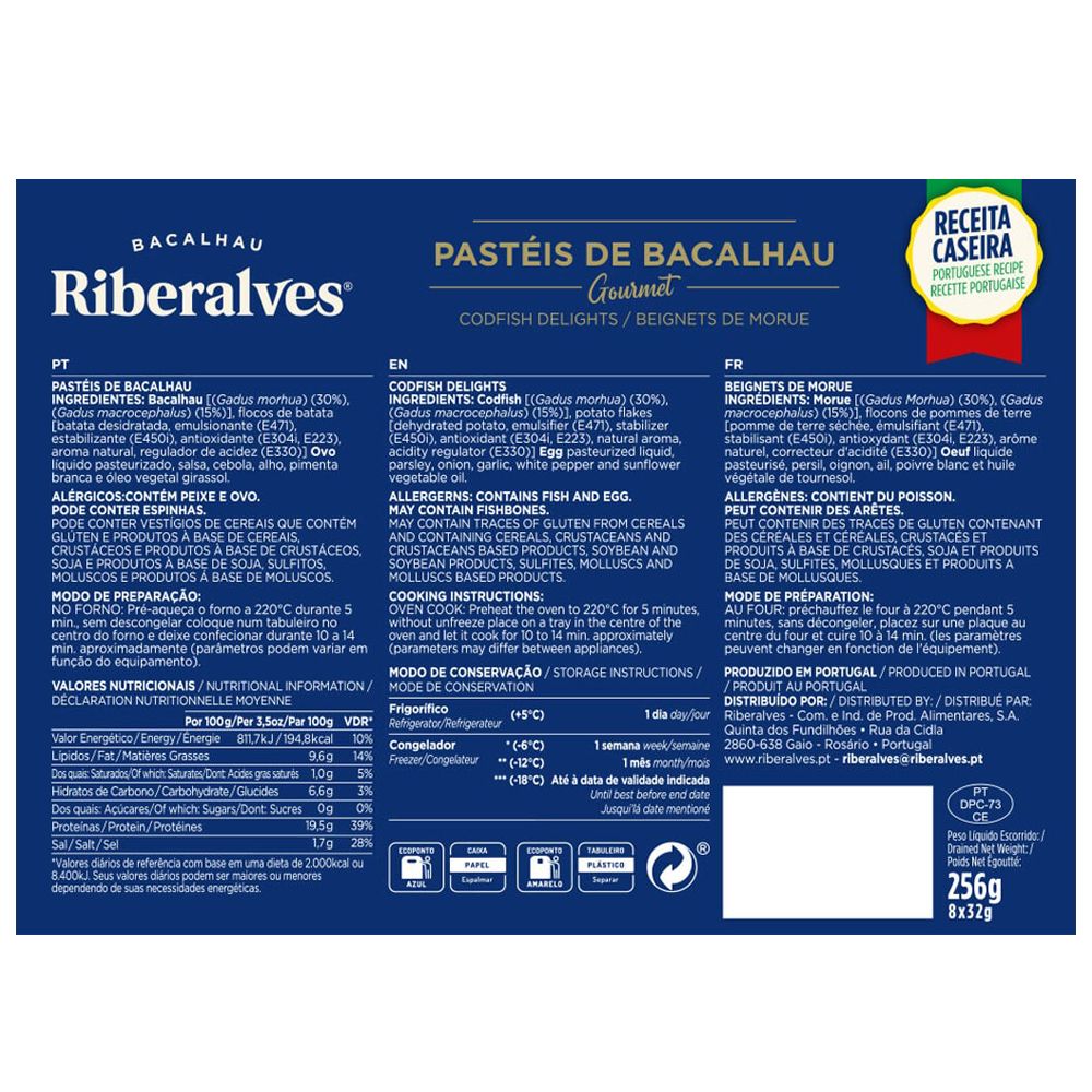  - Pasteis Bacalhau Ribeiralves Gourmet 256g (2)