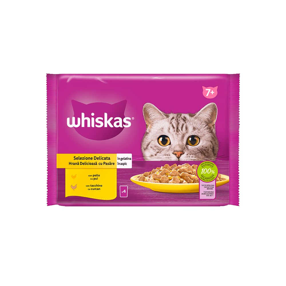  - Whiskas Sachets 7+ Poultry 4x85g (1)