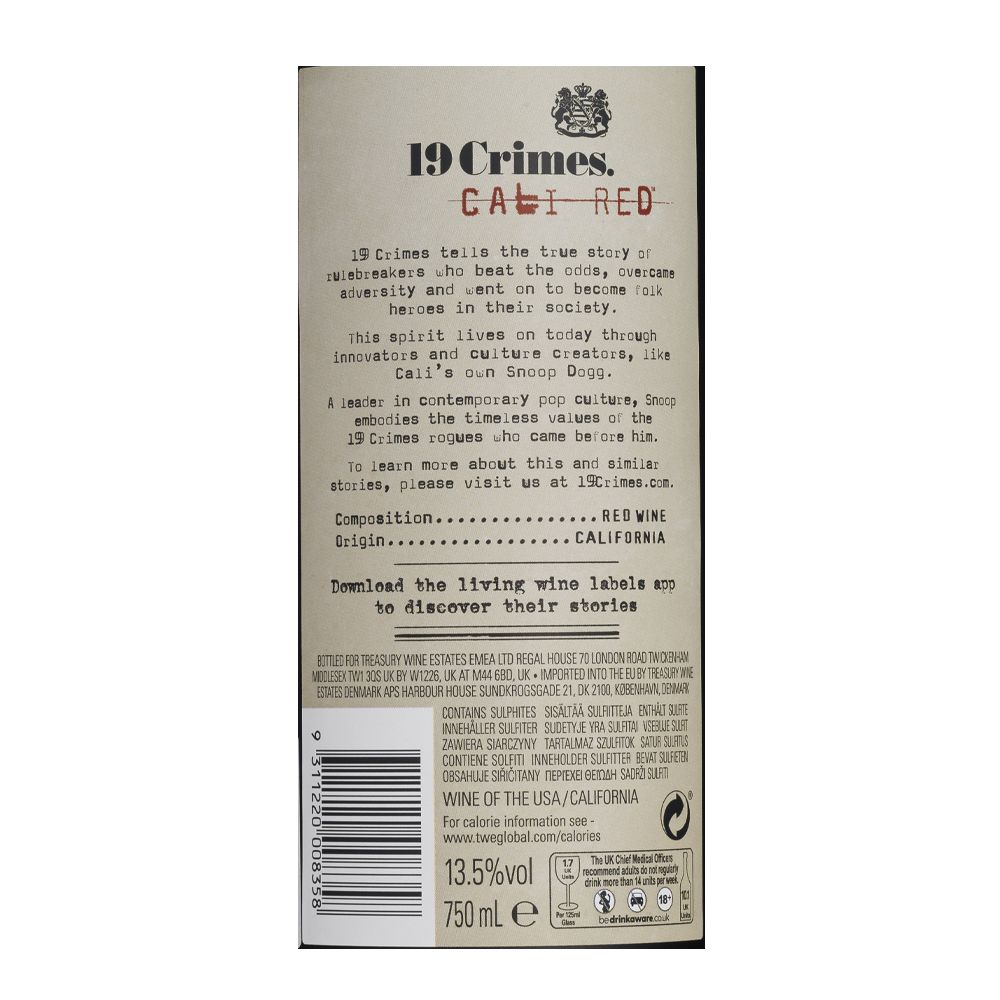  - 19 Crimes Snoop Dogg Cali Red WIne 75cl (2)