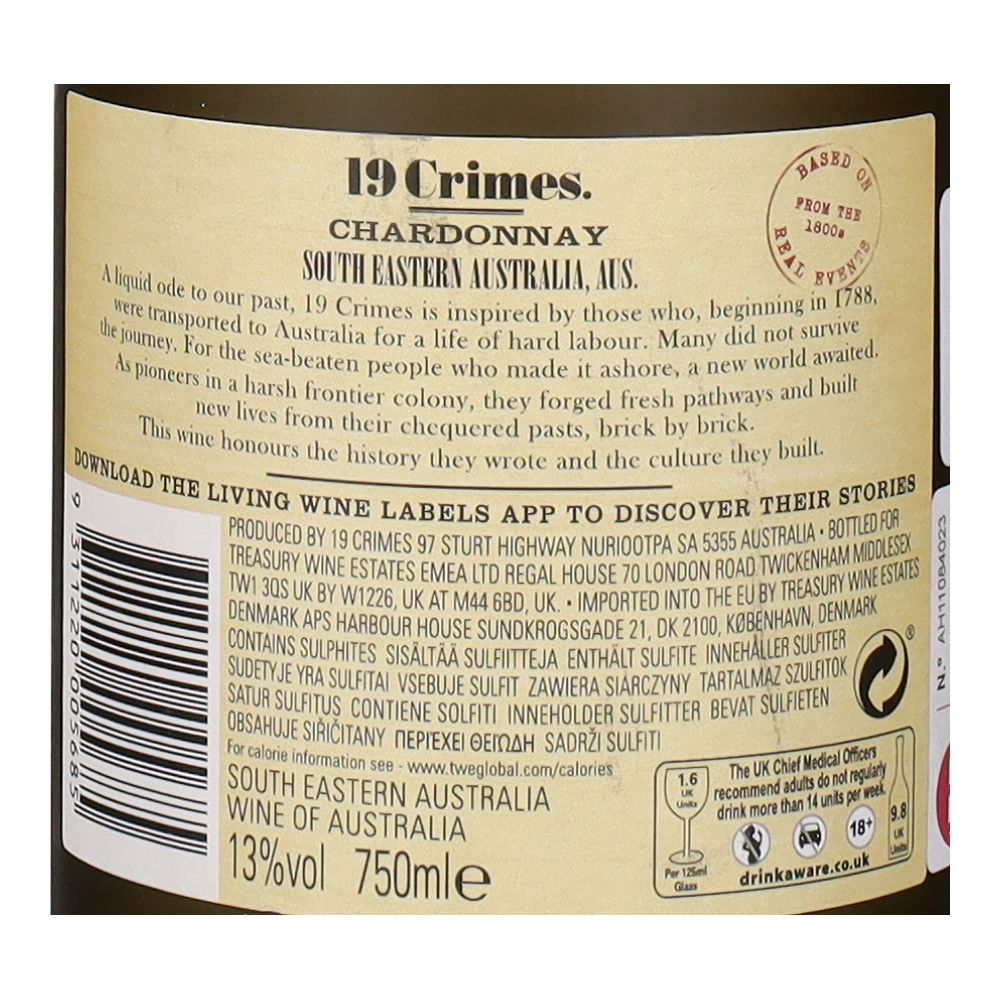  - Vinho Branco 19 Crimes Chardonnay 75cl (2)
