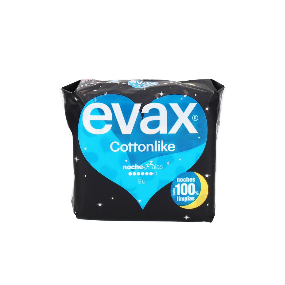  - Evax Cottonlike Night Pads With Wings 9un (1)