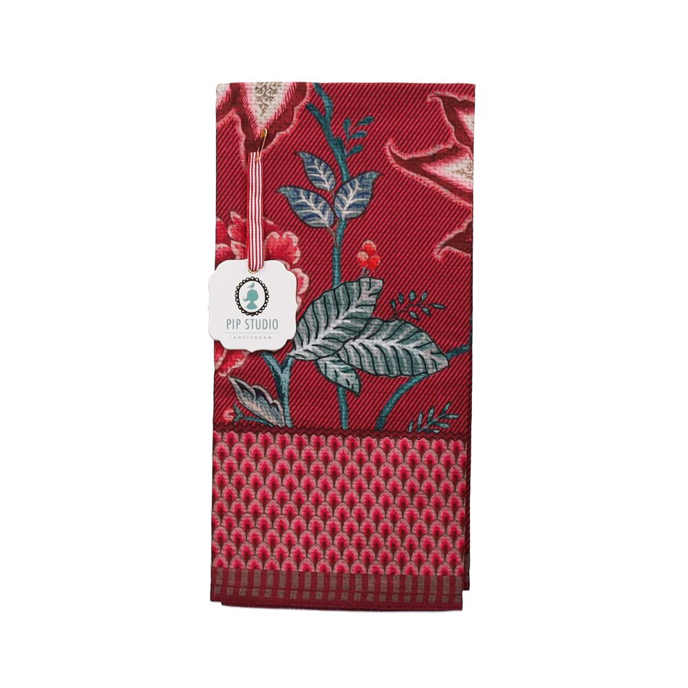  - Pip Studio Dark Pink Tea Towel 50x70cm (1)